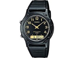 Casio AW-49H-1B -Zwart met goudkleurige index