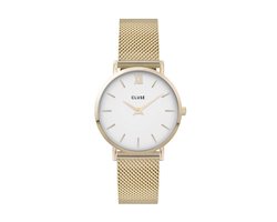 Cluse Minuit Mesh White, Gold Colour