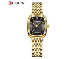 Curren Dames Horloge Goudkleurig&Zwart | Luxe Dames Horloge | Dames Sieraden | Luxe Geschenkdoos | Vrouwen Cadeau |