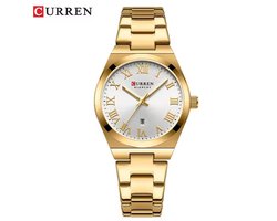 Curren Elegante Dameshorloge | Polshorloge | Dames | Horloge | 33MM | Vrouwen | RVS | Wit