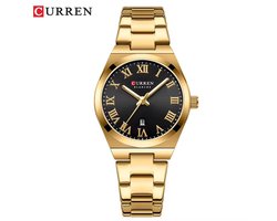 Curren Elegante Dameshorloge | Polshorloge | Dames | Horloge | 33MM | Vrouwen | RVS | Zwart