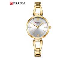 CURREN Horloge 9092 – Goudkleurig-Zilverkleurig – Dames – Quartz – 30 mm – Roestvrijstalen Band – Waterbestendig – Elegant & Luxe