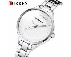 Curren - Horloge Dames - Cadeau voor Vrouw - Horloges voor Vrouwen - 33 mm - Zilverkleurig - Staal