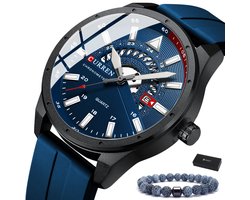 Curren - Horloge Heren - Cadeau voor Man - Horloges voor Mannen - 47 mm - Blauw