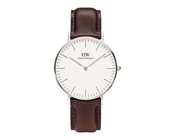 Daniel Wellington Classic Bristol DW00100056 - Horloge - Leer - Bruin - Ø 36mm