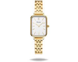Elysian - Horloge Dames Rechthoekig - Goud - Schakelband - Waterdicht - 26mm - Cadeau Voor Vrouw