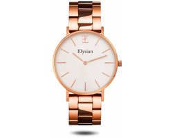 Elysian - Horloge Dames - Rose Goud - Schakelband - Waterdicht - 36mm - Cadeau Voor Vrouw