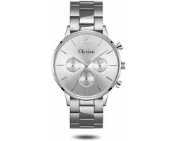 Elysian - Horloge Dames - Zilveren Schakelband - Waterdicht - Krasvrij Saffier - 38mm - Cadeau Voor Vrouw