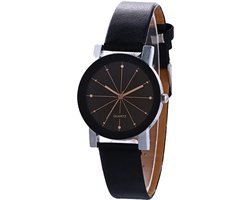 Fako Bijoux® - Horloge - Black Quartz - Ø 31mm - Roségoud & Zwart