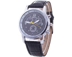 Fako® - Horloge - Geneva Luxury - Zwart
