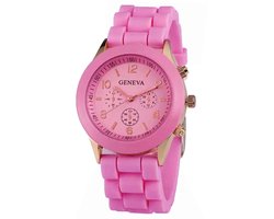 Fako® - Horloge - Geneva - Siliconen Candy - Roze