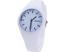 Fako® - Horloge - Geneva - Siliconen Ultra - Wit