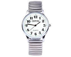 Fako - Horloge - Rekband - Comby - 36mm - Wit