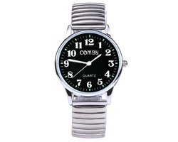 Fako - Horloge - Rekband - Comby - 36mm - Zwart