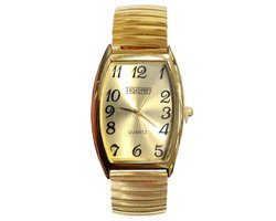 Fako® - Horloge - Rekband - Featurely - 31x44mm - Goudkleurig - Goud