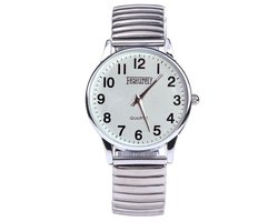 Fako - Horloge - Rekband - Featurely - 38mm - Zilverkleurig - Wit