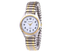 Fako® - Horloge - Rekband - Rond - 44mm - Goud-/Zilverkleurig