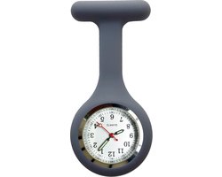 Fako® - Verpleegstershorloge - Zusterhorloge - Verpleegster Horloge - Siliconen RVS Lumi - Donkergrijs