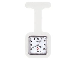 Fako® - Verpleegstershorloge - Zusterhorloge - Verpleegster Horloge - Siliconen Vierkant - Wit
