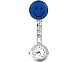 Fako® - Verpleegstershorloge - Zusterhorloge - Verpleegster Horloge - Smiley - Donkerblauw