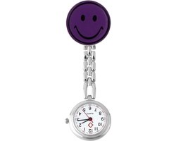 Fako® - Verpleegstershorloge - Zusterhorloge - Verpleegster Horloge - Smiley - Paars