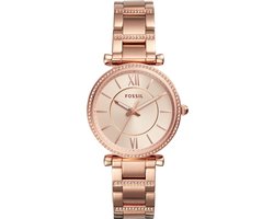 Fossil Carlie ES4301 Dameshorloge 35 mm - rosékleurig