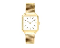 Gouden Vierkant Horloge Dames – RVS Dameshorloge – Inclusief Batterij – 34 mm Goud