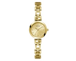Guess Dames Horloge GW0549L2 Staal met Geelgouden Plating Quartz met Geelgouden Wijzerplaat en Zirkonia 34mm