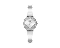 Guess Hartly Quartz Analoog Horloge Zilverkleurig Kast: 100% Gerecycleerd Kunststof | Armband: 100% Gerecycleerd Kunststof 30 mm GW0991L1, GW0991L2