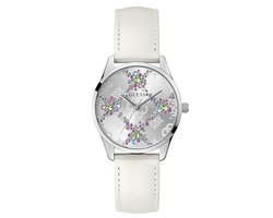 Guess Luster GW0837L1 Horloge - Leer - Wit - Ø 36 mm