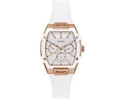 Guess Phoenix Quartz Analoog Horloge Wit Kast: 100% Gerecycleerd Kunststof | Armband: 100% Siliconen 35 mm GW0945L6