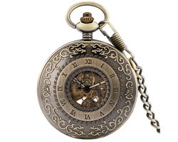 GWS Zakhorloge Brons Mechanisch Vintage – Met ketting - Mechanisch Zakhorloge met handmatige opwinding