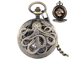 GWS Zakhorloge Octopus Mechanisch Vintage – Met ketting - Mechanisch Zakhorloge met handmatige opwinding