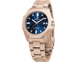 Horloge Heren Automatisch - Heren horloge - Polshorloge - Horloges voor mannen - Waterdicht - Saffierglas - 316L roestvrijstaal - Rose/Blauw