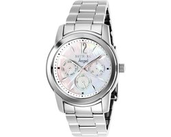 Invicta Angel 0463 Dames Horloge - Waterdicht - Analoog - Quartz Uurwerk - Roestvrij Staal met zilveren Wijzerplaat - 38mm