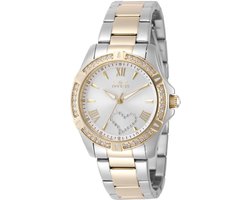 Invicta Angel 49844 Dames Horloge - Waterdicht - Analoog - Quartz Uurwerk - Roestvrij Staal met zilveren Wijzerplaat - 34mm
