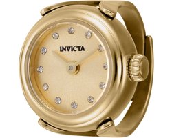 Invicta Mini 44483 Dames Horloge - Waterdicht - Analoog - Quartz Uurwerk - Roestvrij Staal met gouden Wijzerplaat - 17mm
