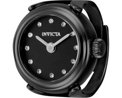 Invicta Mini 44484 Dames Horloge - Waterdicht - Analoog - Quartz Uurwerk - Roestvrij Staal met zwarte Wijzerplaat - 17mm