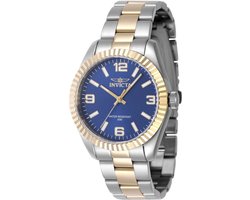 Invicta Specialty 47471 Dames Horloge - Waterdicht - Analoog - Quartz Uurwerk - Roestvrij Staal met blauwe Wijzerplaat - 36mm