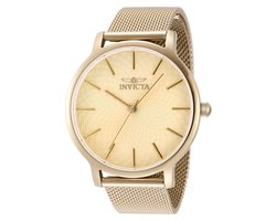 Invicta Wildflower 48973 Dames Horloge - Waterdicht - Analoog - Quartz Uurwerk - Roestvrij Staal met gouden Wijzerplaat - 38mm