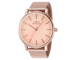 Invicta Wildflower 48974 Dames Horloge - Waterdicht - Analoog - Quartz Uurwerk - Roestvrij Staal met rosegouden Wijzerplaat - 38mm