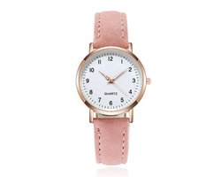 LGT JWLS Dameshorloge met Eenvoudige Uitstraling en Lichtgevende Details Roze