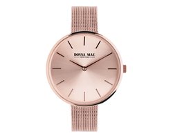 Lucardi Dames Donna Mae horloge mesh band rosé-kleurig - Horloge - Staal - Rosékleurig - 38 mm