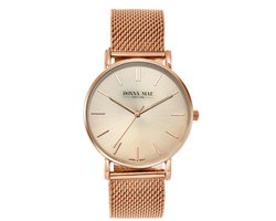 Lucardi Dames Donna Mae mesh horloge DM1528R-030 - Horloge - Staal - Rose - 40 mm