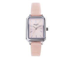 Lucardi Dames Regal dames horloge met perzikkleurig band - Horloge - PU leer - Roze - 31.90 mm