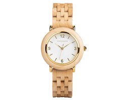 Northwatch official | Crystal | Houten dames horloge | dames cadeau | horloge creme