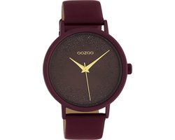 OOZOO Timepieces - Biking rode horloge met biking rode leren band - C10584 - Ø42