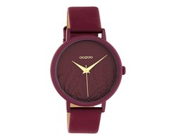 OOZOO Timepieces - Biking rode horloge met biking rode leren band - C10609