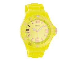 OOZOO Timepieces - Gele horloge met gele rubber band - C5053