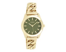 OOZOO Timepieces - Goudkleurige horloge met goudkleurige petit schakelarmband - C11421